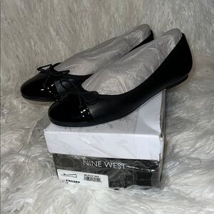 NIB Nine West Leather and Black Patten Prosep Flats Women’s 7M